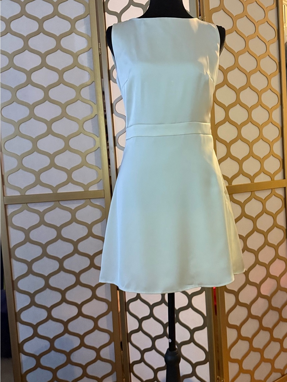 RIHOAS Sleeveless Cream Fit-and-Flare Dress
